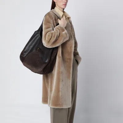 Chloé Brown  Balloon Bag In Leather And Suede In Brown