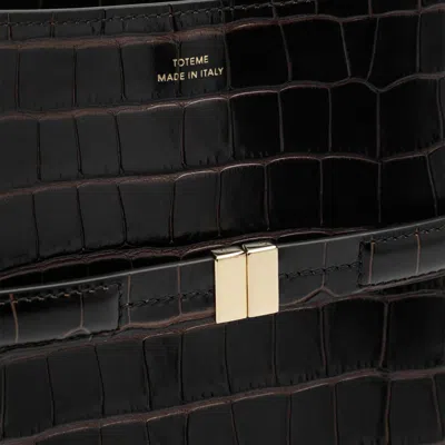 Totême Brown Crocodile-embossed Leather Bucket Bag In Brown