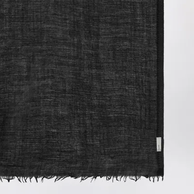 Destin Black Silk And Cashmere-blend Scarf In Black