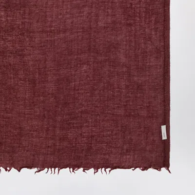Destin Bordeaux Silk And Cashmere-blend Scarf In Burgundy