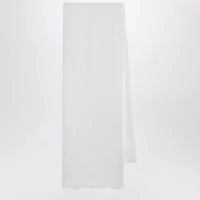 Destin White Silk And Cashmere-blend Scarf In White