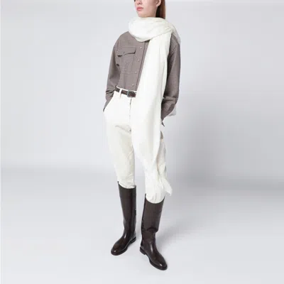 Destin White Silk And Cashmere-blend Scarf In White