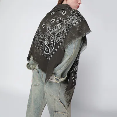 Destin Military Green Wool Jil Scarf In Green