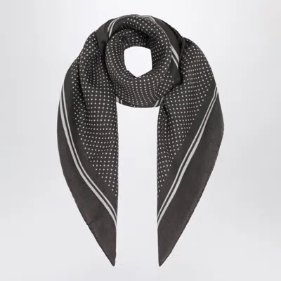 Destin Grey Wool Polka-dot Bandana In Gray