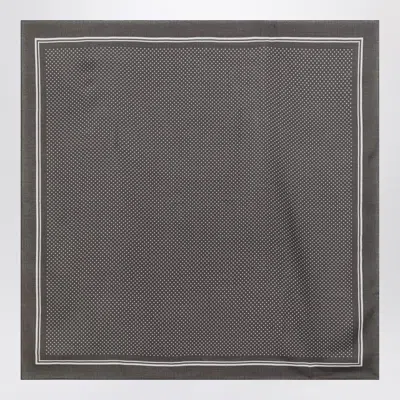 Destin Grey Wool Polka-dot Bandana In Gray