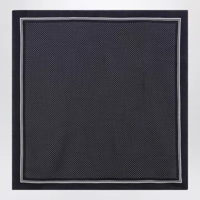 Destin Navy Blue Wool Polka-dot Bandana In Blue