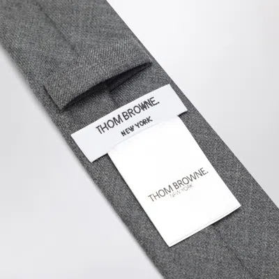 Thom Browne Patterned Wool Tie In Gray