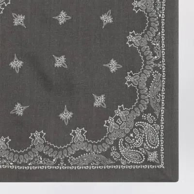 Destin Grey Paisley Wool Scarf In Gray