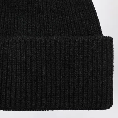 Destin Anthracite Wool And Cashmere Beanie In Gray