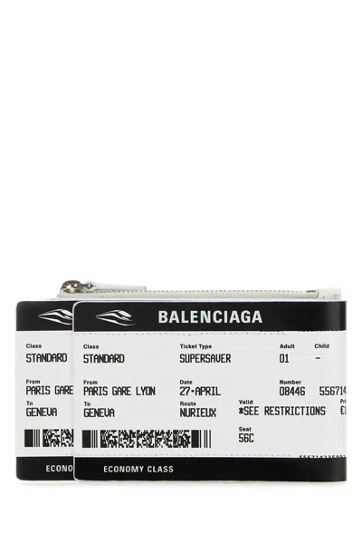 Balenciaga Men Printed Canvas Carta Di Imbarco Passport Card Holder In Black