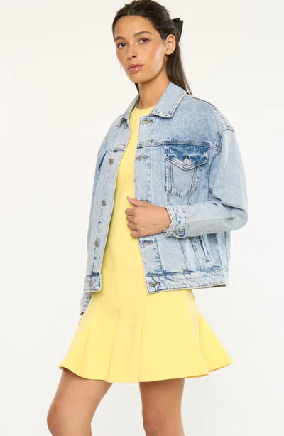 Kancan Illanie Oversized Denim Jacket In Multi