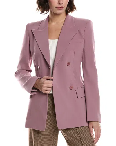 Michael Kors Collection Pebble Wool & Silk-blend Jacket In Pink