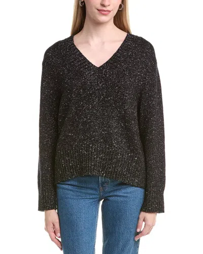 Autumn Cashmere Boxy V Wool & Cashmere-blend Sweater In Black
