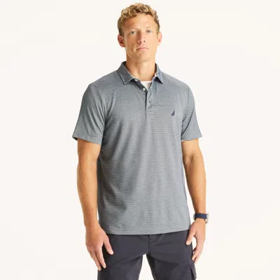 Nautica Mens Navtech Striped Polo In Gray