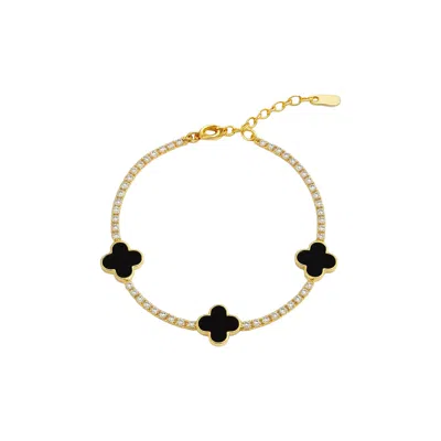 Linked By Mkf Sloane Bracelet (onyx Pavé) In Brown