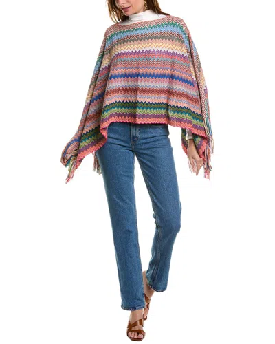 Missoni Wool-blend Poncho In Multi