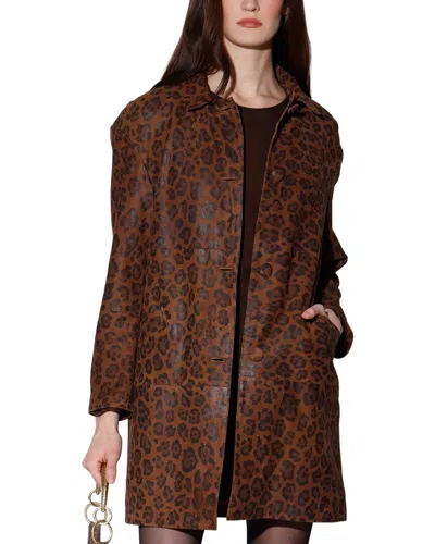 Walter Baker Candice Suede Coat In Brown