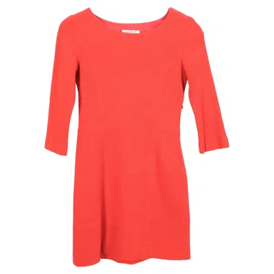 Sandro Stretch Mini Dress In Orange Acrylic In Red