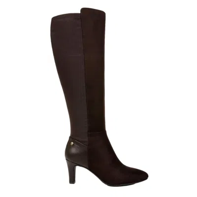 Lifestride Life Stride Gracie High Heeled Tall Boots Brown Microsuede G6347m1200 Women's In Brown