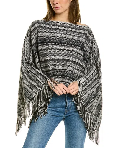 Missoni Wool-blend Poncho In Black