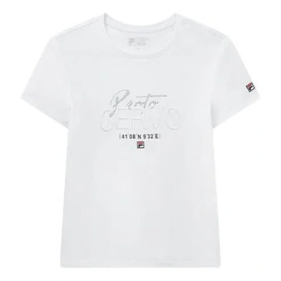 Fila (wmns)  Sports Casual Short Sleeve White T-shirt In Multi