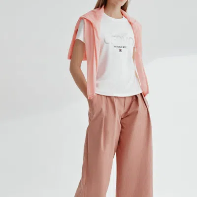 Fila (wmns)  Sports Casual Short Sleeve White T-shirt In Multi