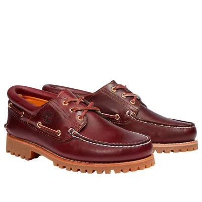 Timberland Authentic Brown Loafers With Embossed Logo On The Side In Leather Man