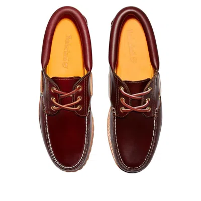 Timberland Authentic Brown Loafers With Embossed Logo On The Side In Leather Man