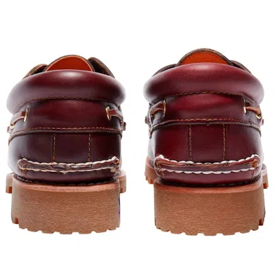 Timberland Authentic Brown Loafers With Embossed Logo On The Side In Leather Man