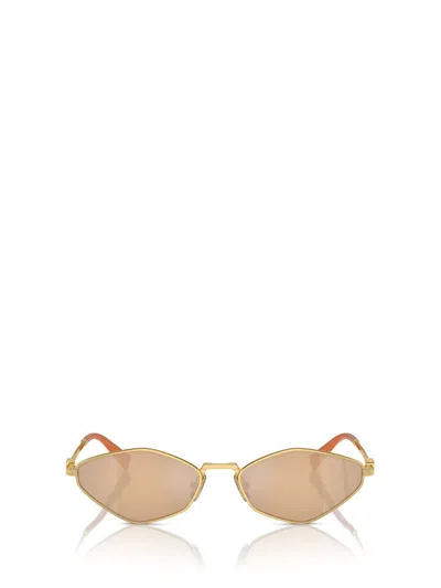 Miu Miu Womens Gold Mu 56zs Irregular-shape Metal Sunglasses In Pink