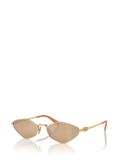 Miu Miu Womens Gold Mu 56zs Irregular-shape Metal Sunglasses In Pink