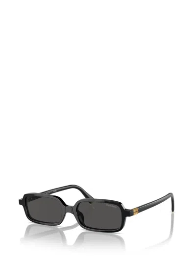 Miu Miu Miu Mens Black Mu 11zs Rectangle-frame Acetate Sunglasses In Black