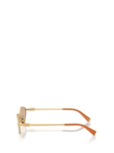 Miu Miu Womens Gold Mu 56zs Irregular-shape Metal Sunglasses In Pink