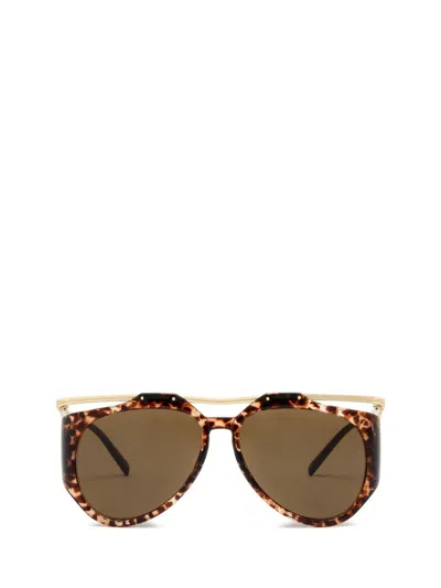 Saint Laurent Amelia Aviator-style Tortoiseshell Acetate And Gold-tone Sunglasses In Brown