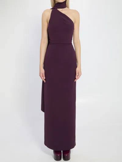 Solace London Demi One-shoulder Maxi Dress In Purple