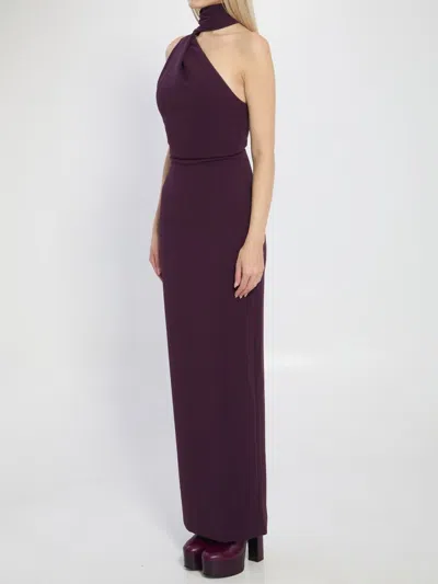 Solace London Demi One-shoulder Maxi Dress In Purple
