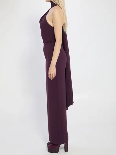 Solace London Demi One-shoulder Maxi Dress In Purple