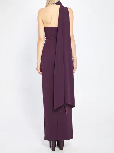 Solace London Demi One-shoulder Maxi Dress In Purple