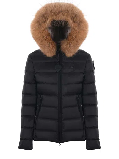 Blauer Usa Quilted Satin Nylon Down Jacket In Black