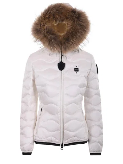 Blauer Usa Satin Nylon Down Jacket In White