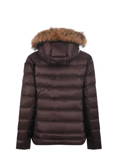 Blauer Usa Quilted Satin Nylon Down Jacket In Brown