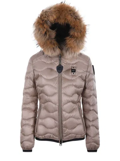 Blauer Usa Satin Nylon Down Jacket In Pink