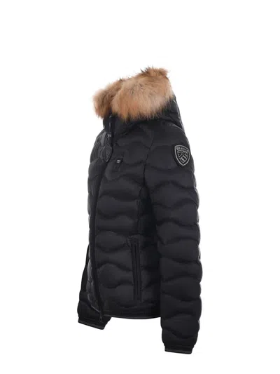 Blauer Usa Satin Nylon Down Jacket In Black