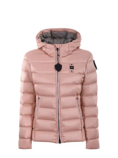 Blauer Usa Satin Nylon Down Jacket In Pink