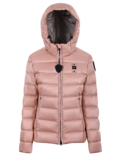 Blauer Usa Satin Nylon Down Jacket In Pink