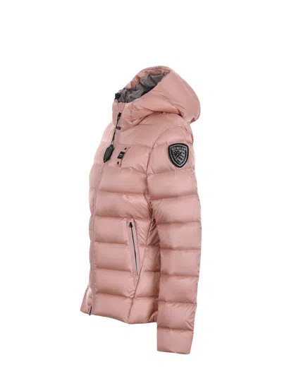 Blauer Usa Satin Nylon Down Jacket In Pink