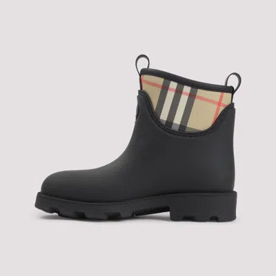 Burberry Women Marsh Stamp Rubber Ankle Boots In Black