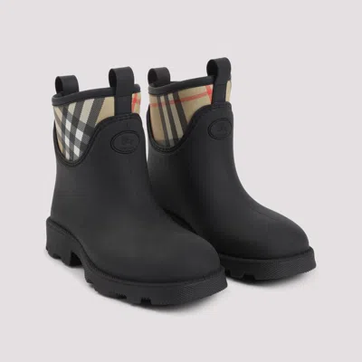 Burberry Women Marsh Stamp Rubber Ankle Boots In Black