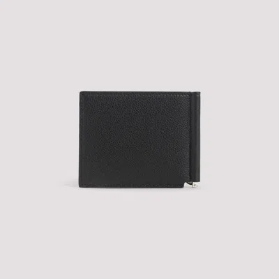 Givenchy 4g Leather Wallet With Money Clip In Black