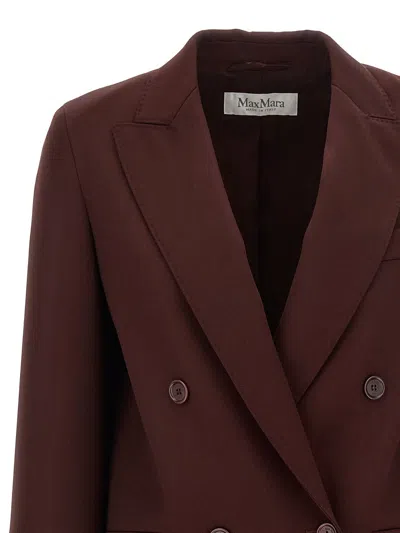 Max Mara Double-breasted Wool Blazer Jackets Bordeaux In Red